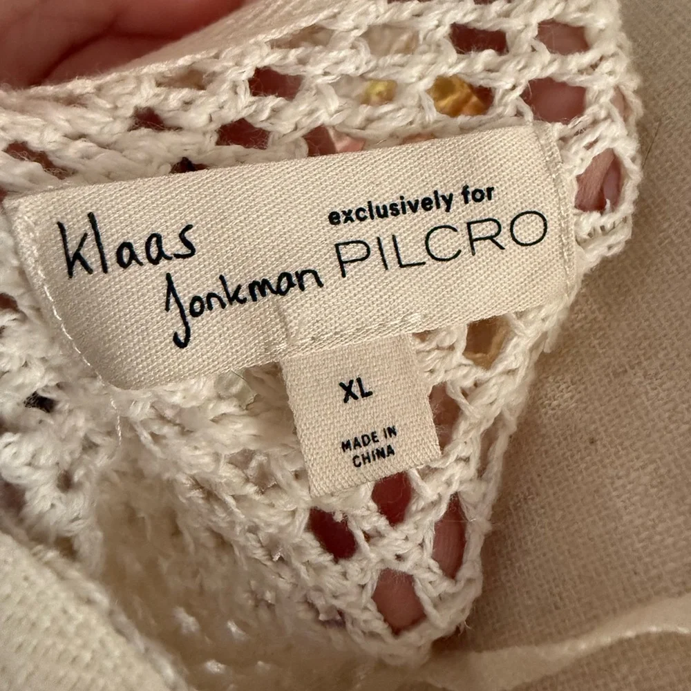 Anthropologie Klaas Jonkman Mesh-Stitch Crew-Neck Sweater